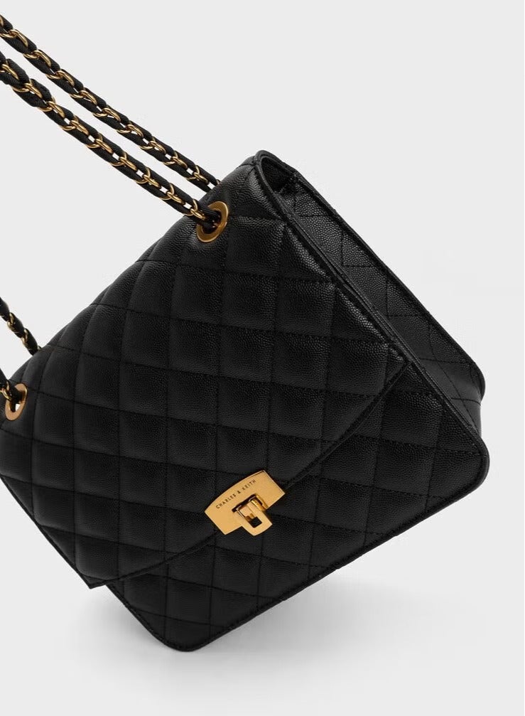 Charles & Keith Charles & Keith Quilted Chain Strap Bag & Shoulder Bag  - Image 5