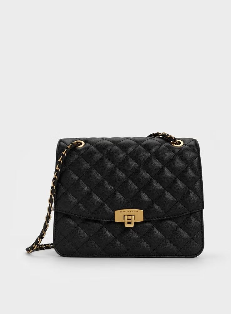 Charles & Keith Charles & Keith Quilted Chain Strap Bag & Shoulder Bag  - Image 1