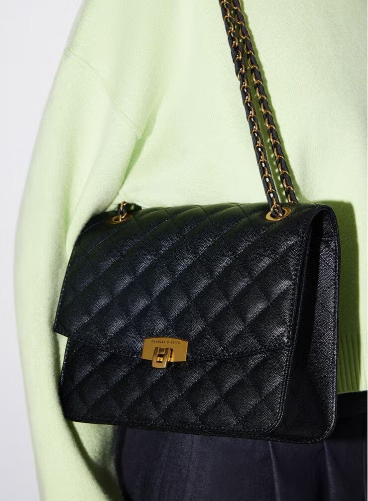 Charles & Keith Charles & Keith Quilted Chain Strap Bag & Shoulder Bag  - Image 2