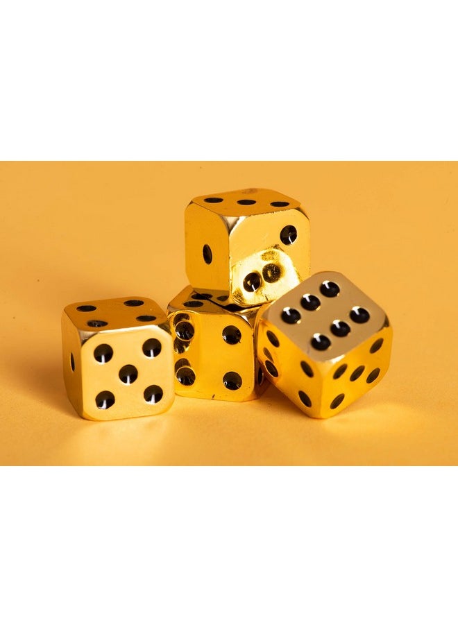 Fotorama - Gold Games Gold Dice Set 2-Pack, Play In Style, Water-Resistant Luxurious Metal Alloy, Great Addition To Any Game Or Dice Collection, Perfect Novelty Gift - Image 1