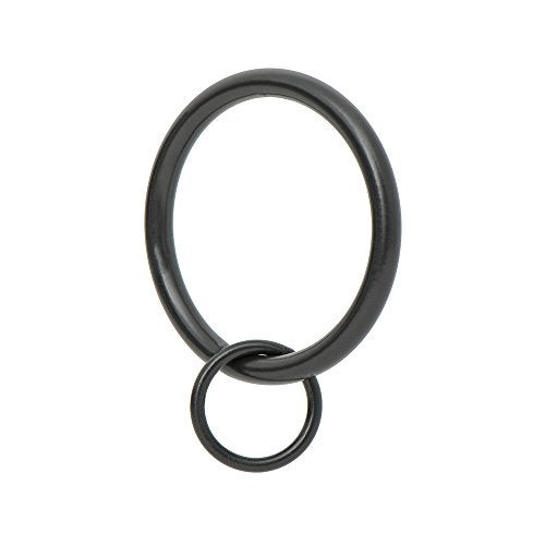 Ivilon Ivilon Drapery Eyelet Curtain Rings  17 Ring Loop for Hook Pins Set of 14  Black 