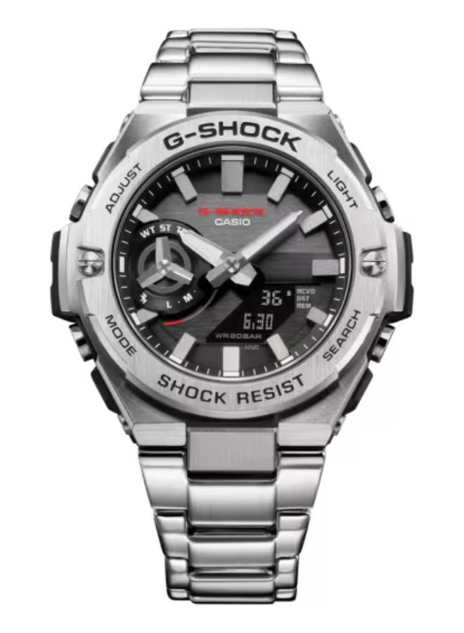 جي شوك ساعة رجالية ستانلس ستيل تناظرية رقمية -- - . مم - Image 2