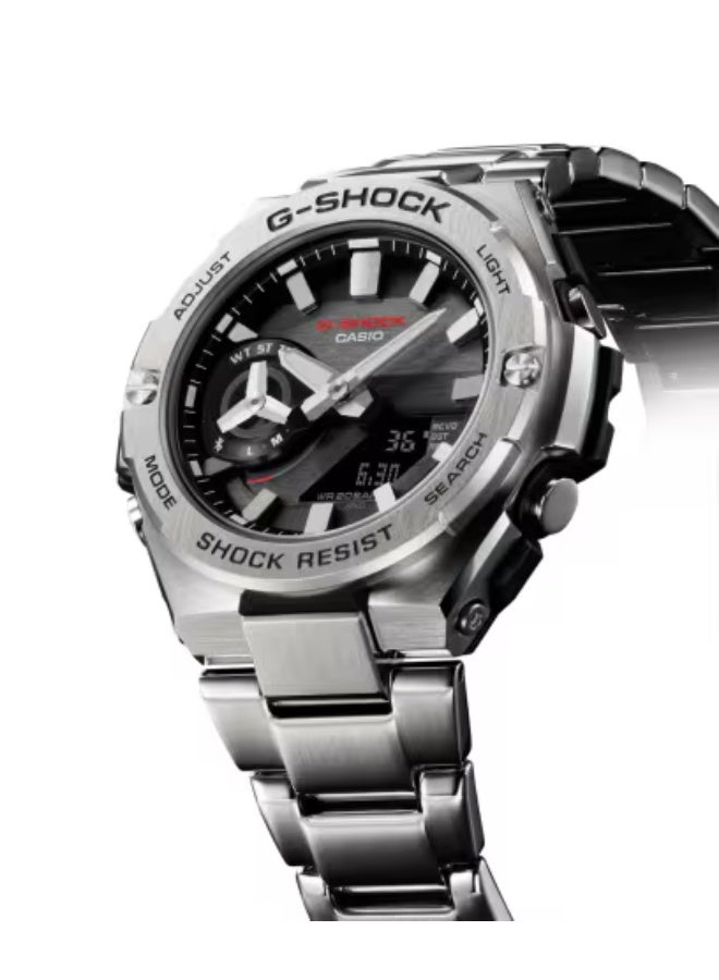 جي شوك ساعة رجالية ستانلس ستيل تناظرية رقمية -- - . مم - Image 3