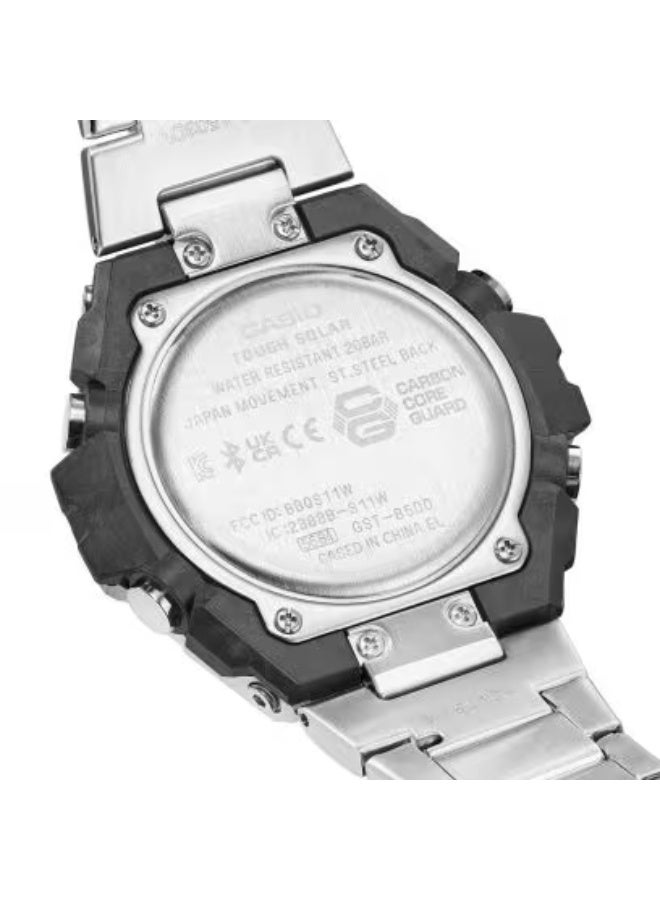 جي شوك ساعة رجالية ستانلس ستيل تناظرية رقمية -- - . مم - Image 5