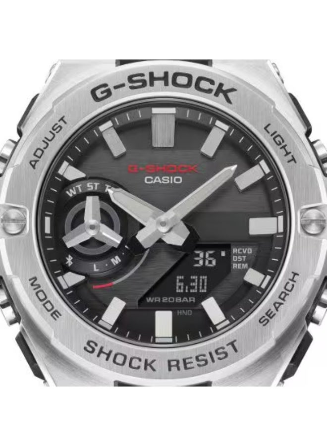 جي شوك ساعة رجالية ستانلس ستيل تناظرية رقمية -- - . مم - Image 4