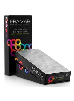 framar Framar 5x12 Star Struck Silver Embossed Pre Cut Aluminum Foil Sheets, Hair Foils For Highlighting - 500 Foil Sheets  - Image 1