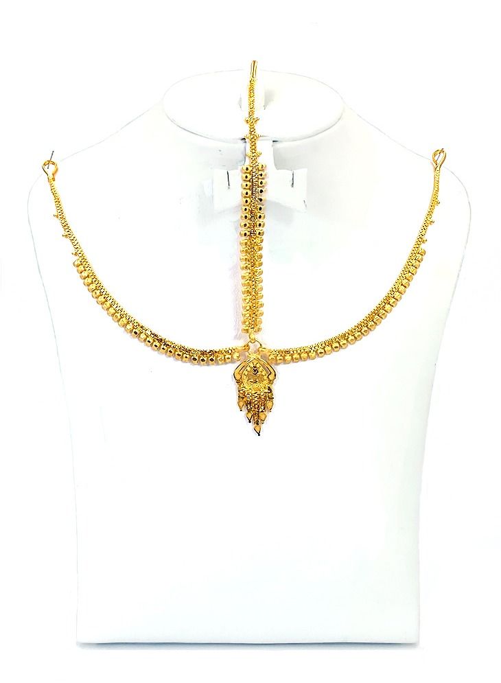 Gohona Bollywood Style Head Chain Jewelry Matha Patti - Image 1