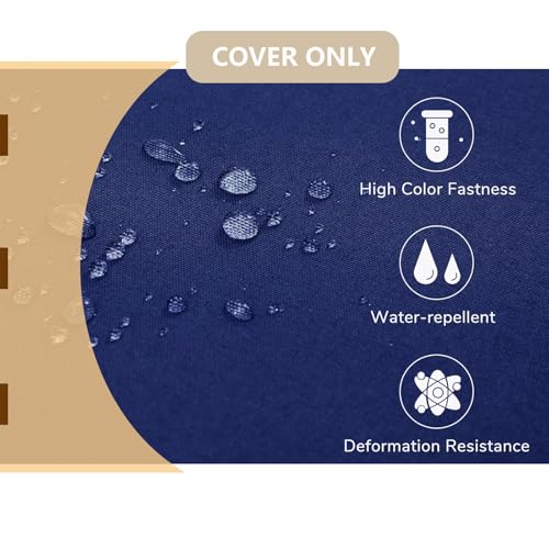 Oslimea Swing Cushion Cover Replacement 47 x 40 Outdoor Porch Swing Cushions 2-3 Seater Replacement Cover with Ties and Buckle Waterproof for Outdoor Patio Porch Swing Cushions, Blue - Image 4