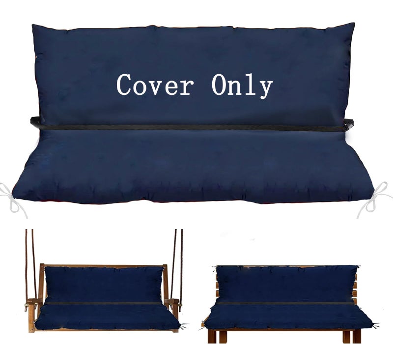 Oslimea Swing Cushion Cover Replacement 47 x 40 Outdoor Porch Swing Cushions 2-3 Seater Replacement Cover with Ties and Buckle Waterproof for Outdoor Patio Porch Swing Cushions, Blue - Image 1