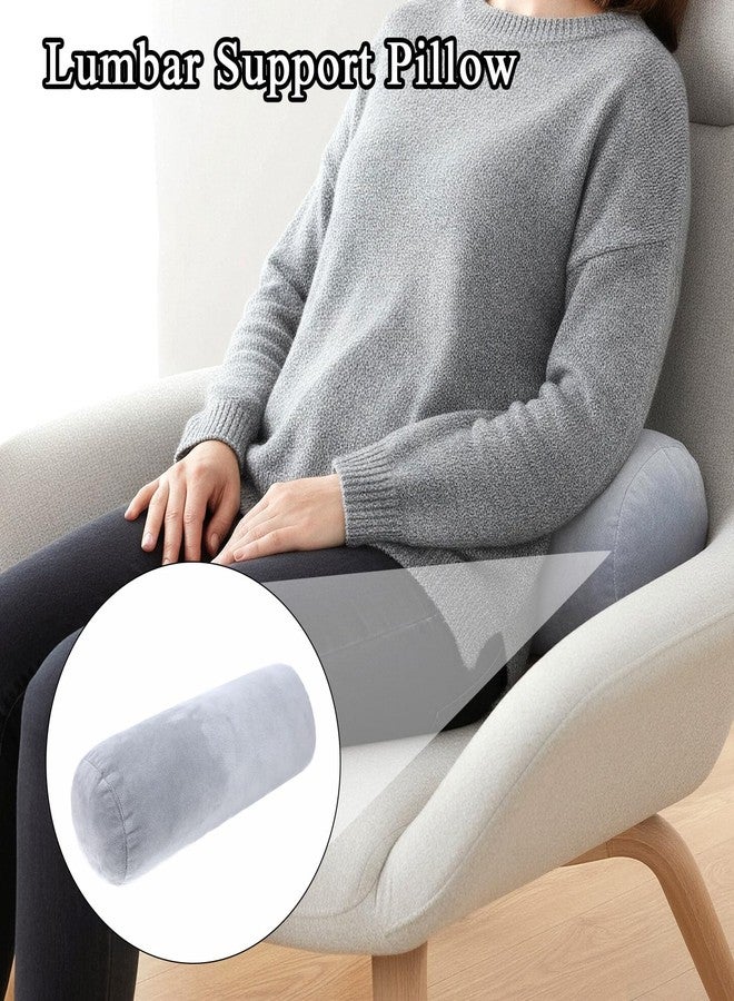 Telooco 2 Pack Round Neck Roll Pillow Cover, 16 x 6 Inch Soft Bolster Pillow Covers with Zipper, Breathable Velvet Cylinder Pillow Case for Cylindrical Cushion, Pillow Case Only (Gray) - Image 4