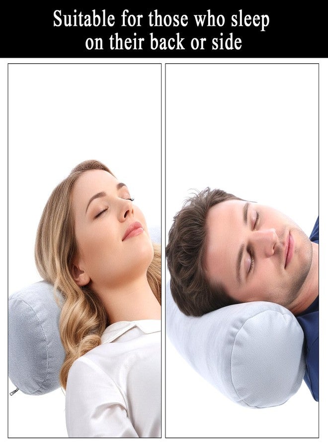 Telooco 2 Pack Round Neck Roll Pillow Cover, 16 x 6 Inch Soft Bolster Pillow Covers with Zipper, Breathable Velvet Cylinder Pillow Case for Cylindrical Cushion, Pillow Case Only (Gray) - Image 5