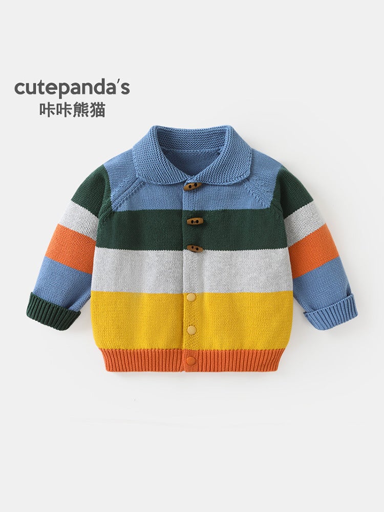 Kaka Panda Baby Clothes Polo Cardigan Jacket Spring Clothing Spring & Fall Boys And Girls Baby Kidsren'S Clothing Kidsren'S Tops - Image 2