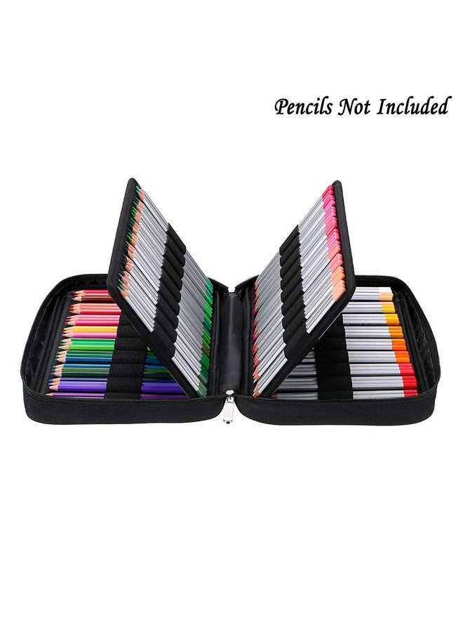 بي تي سكاي حافظة أقلام ملونة محمولة - منظم أقلام ملونة يحمل 166 قلم رصاص أو 112 قلم جل مع حامل أقلام بسحاب كبير الحجم وأقلام جل (أسود) - Image 5