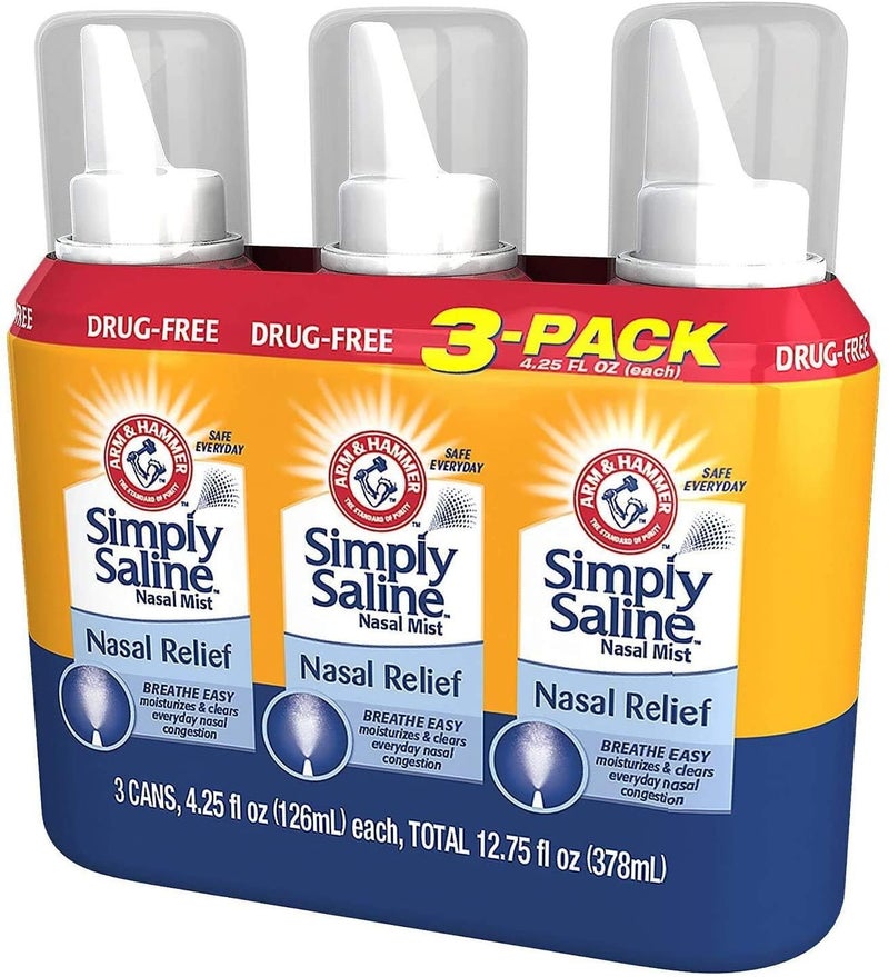 Arm & Hammer Simply Saline Adult Nasal Mist, Original, Pack of 3, 4.25 Oz Each - Image 2