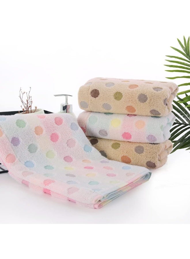 Pidada Hand Towels Set of 4 Colorful Polka Dot Pattern 100 Cotton Soft Absorbent Decorative Towel for Bathroom 134 x 30 Inch Brown - Image 2