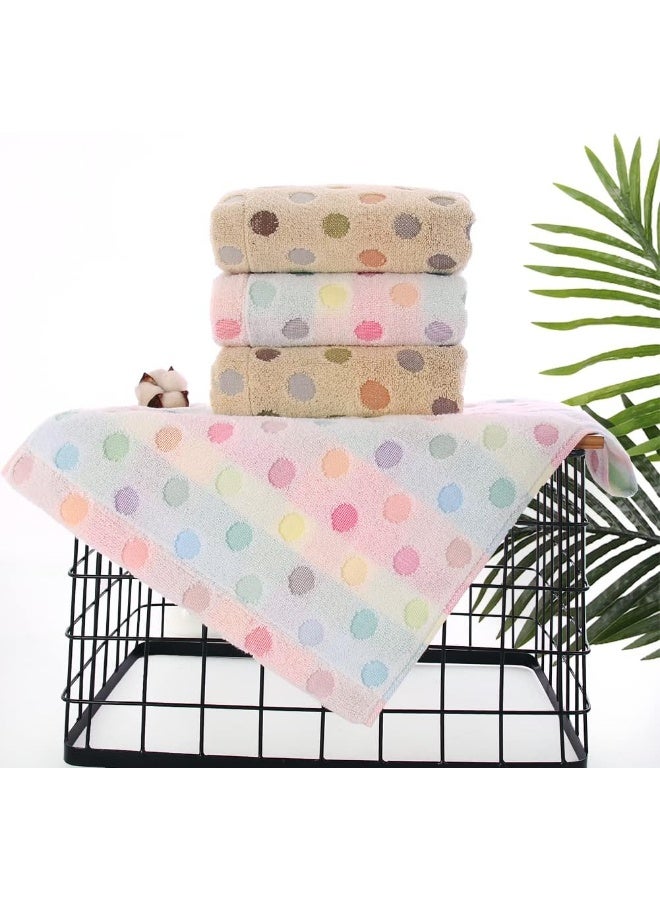 Pidada Hand Towels Set of 4 Colorful Polka Dot Pattern 100 Cotton Soft Absorbent Decorative Towel for Bathroom 134 x 30 Inch Brown - Image 4