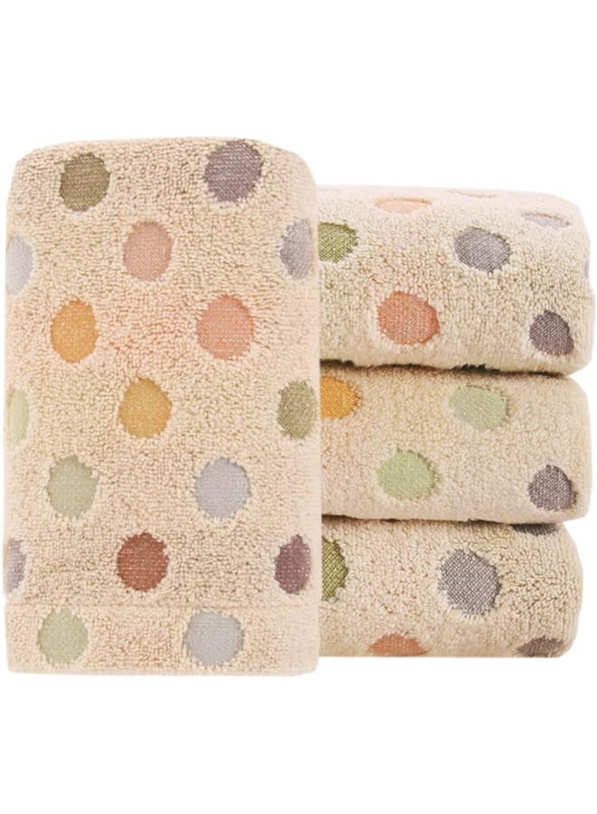Pidada Hand Towels Set of 4 Colorful Polka Dot Pattern 100 Cotton Soft Absorbent Decorative Towel for Bathroom 134 x 30 Inch Brown - Image 3