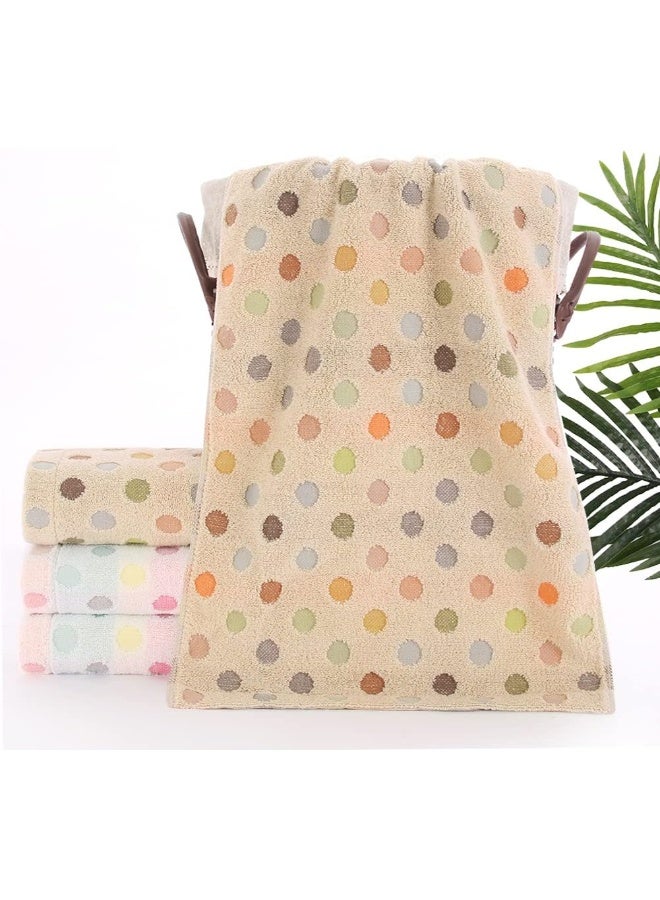 Pidada Hand Towels Set of 4 Colorful Polka Dot Pattern 100 Cotton Soft Absorbent Decorative Towel for Bathroom 134 x 30 Inch Brown - Image 5