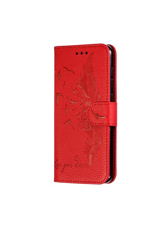 S-TOP Feather Pattern Litchi Texture Horizontal Flip Leather Case with Wallet & Holder & Card Slots For Xiaomi Mi 9 SE - Image 3