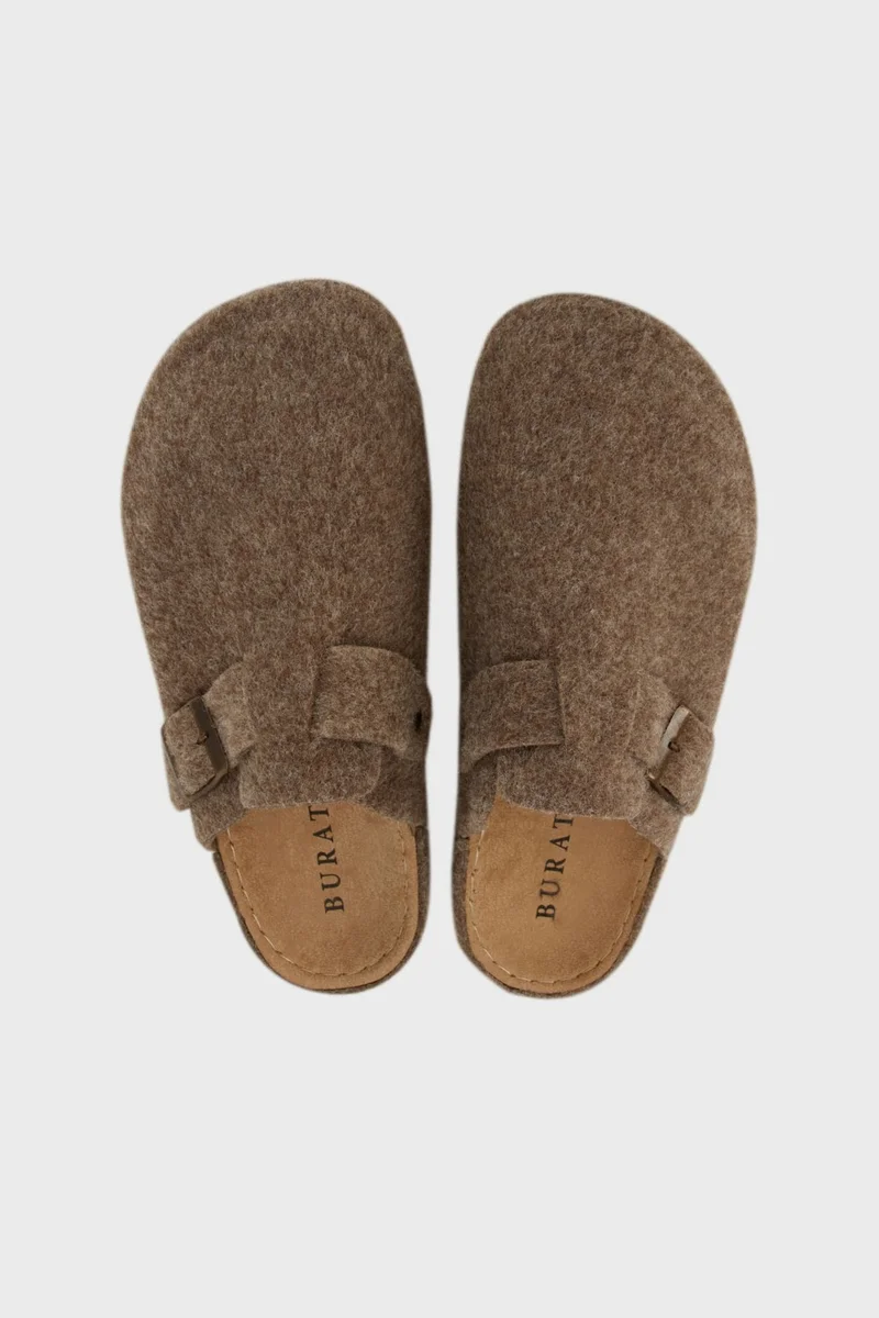 Buratti Belted Felt Winter Home Slippers Men's Slippers 6711003