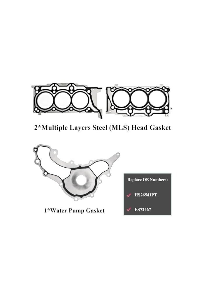 Quivimoro HS26541PT Head Gasket Set Replacement for 20112016 Chrysler 300 Town Country Jeep Grand Cherokee Wrangler for 20112014 Dodge Charger Challenger Durango Grand Caravan Journey Ram 1500 CV 36L V6 - Image 3