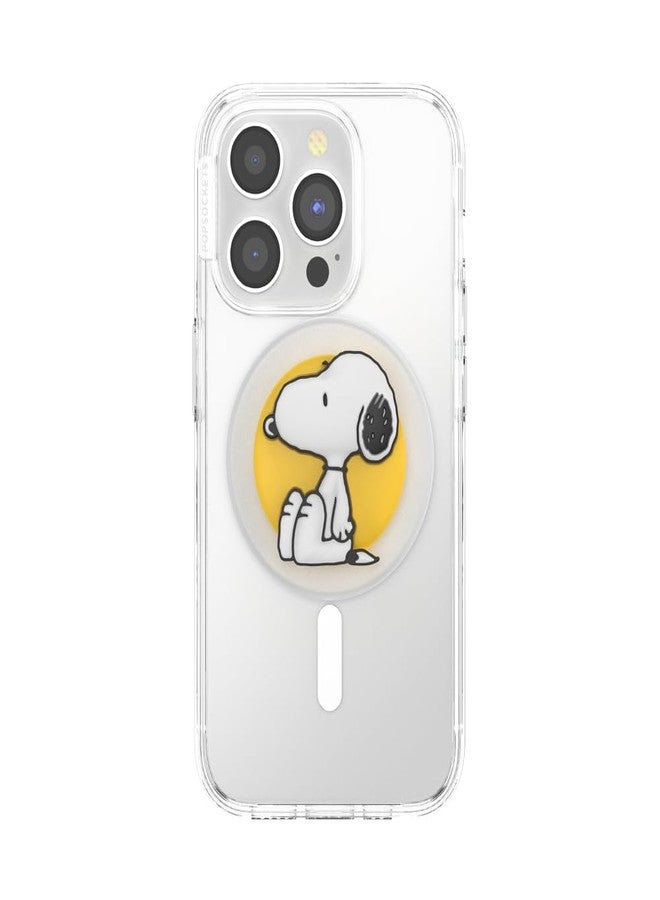 PopSockets Phone Grip for MagSafe with Kickstand, Magnetic Stand, Swappable Top, Secure Hold for iPhone MagSafe Cases, Phone & Tablet Grip, Peanuts - Popout Sitting Snoopy - Image 3