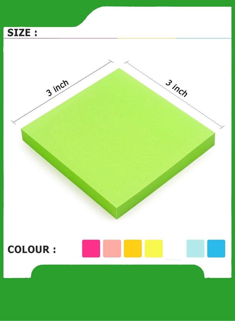 PRIMA علامات الكتب، وسادات ملونة ذاتية اللصق، سهلة الاستخدام في المنزل، مستلزمات المدرسة ومنتجات المكتب 76x76 مم 3x3 400 ورقة - Image 2