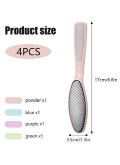 Excefore Foot File, 4 PCS Foot Scrubber, Double Sided Callus Remover for Feet, Pedicure Rasp Tool to Remove Hard Dead Skin, Used on Both Wet and Dry Feet, Easily for Men Woman  - Image 2