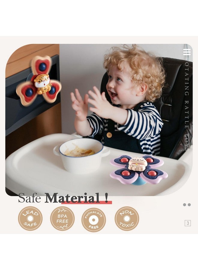 ALASOU ALASOU 3PCS Suction Cup Rotating Toys for 1 Year Old Boy Girl|Rotating Top Baby Toys 12 18 Months|1 2 Year Old Boy Birthday Gift|Baby Bath Toy for Kids Ages 1-3|Sensory Toy for Toddlers 1-3 - Image 3
