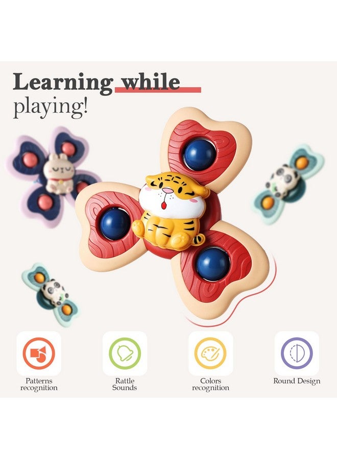 ALASOU ALASOU 3PCS Suction Cup Rotating Toys for 1 Year Old Boy Girl|Rotating Top Baby Toys 12 18 Months|1 2 Year Old Boy Birthday Gift|Baby Bath Toy for Kids Ages 1-3|Sensory Toy for Toddlers 1-3 - Image 4