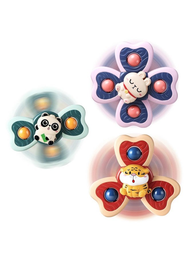 ALASOU ALASOU 3PCS Suction Cup Rotating Toys for 1 Year Old Boy Girl|Rotating Top Baby Toys 12 18 Months|1 2 Year Old Boy Birthday Gift|Baby Bath Toy for Kids Ages 1-3|Sensory Toy for Toddlers 1-3 - Image 1