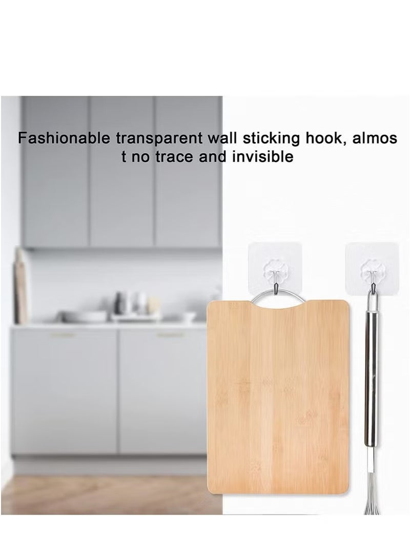 30 Pieces Waterproof Oilproof Heavy Duty Self Adhesive Sticker Hooks Transparent Wall Hook  - Image 4