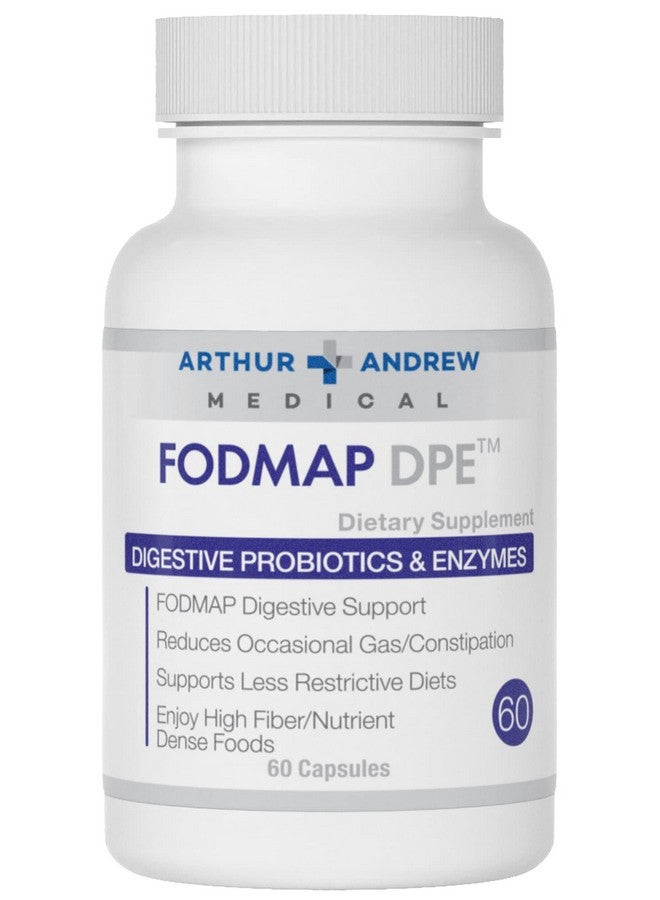 Arthur Andrew Medical أرثر أندرو ميديكال - FODMAP DPE، بروبيوتيك وإنزيمات هضمية، تخفيف لحساسية FODMAP والأطعمة القابلة للتخمر بشكل كبير، نباتي، غير معدّل وراثيًا، 60 كبسولة - Image 1