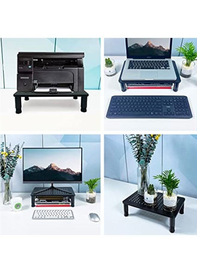 Monitor Stand Riser for Computer, Laptop, Notebook and All Flat Screen Display with Metal Platform and 3 Height Adjustable Underneath Storage( Black)