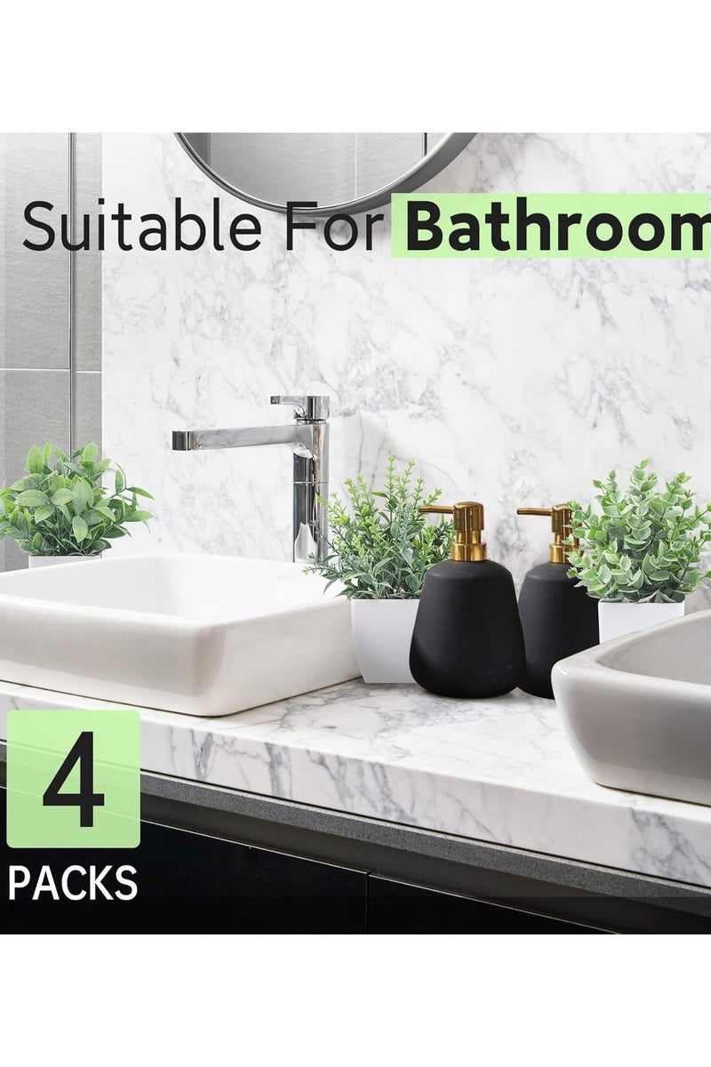 Rose 4 Pack Fake Plants, Mini Artificial Greenery Potted Plants for Indoor Decoration, Small Faux Plants for Home, Office, Living Room, Bedroom, Table, or Farmhouse Decor - Image 4