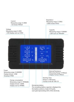 Generic Battery Test Detector, 0-200V LCD Digital Display Multifunctional Battery Meter, with 300A Shunt, 1% Measurement Accuracy(300A), Process and Current Calibrators  - Image 3