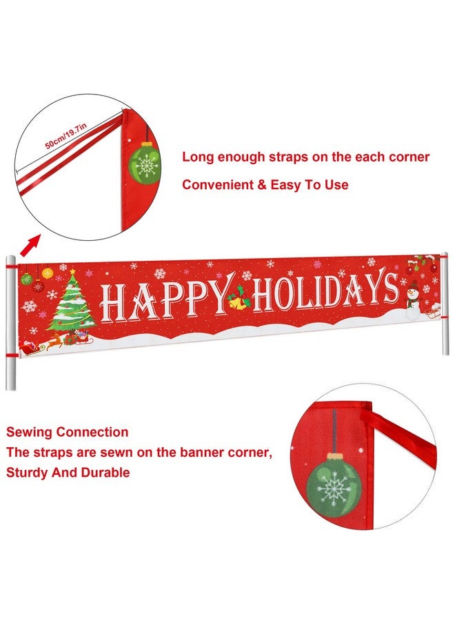 Partyprops Large Happy Holidays Banner Outdoor | Red Christmas Banner Decorations | Xmas Party Supplies Outdoor & Indoor Decor (8.2 x 1.5 FT) - Image 3