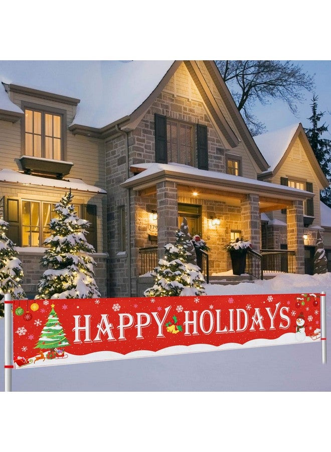 Partyprops Large Happy Holidays Banner Outdoor | Red Christmas Banner Decorations | Xmas Party Supplies Outdoor & Indoor Decor (8.2 x 1.5 FT) - Image 5