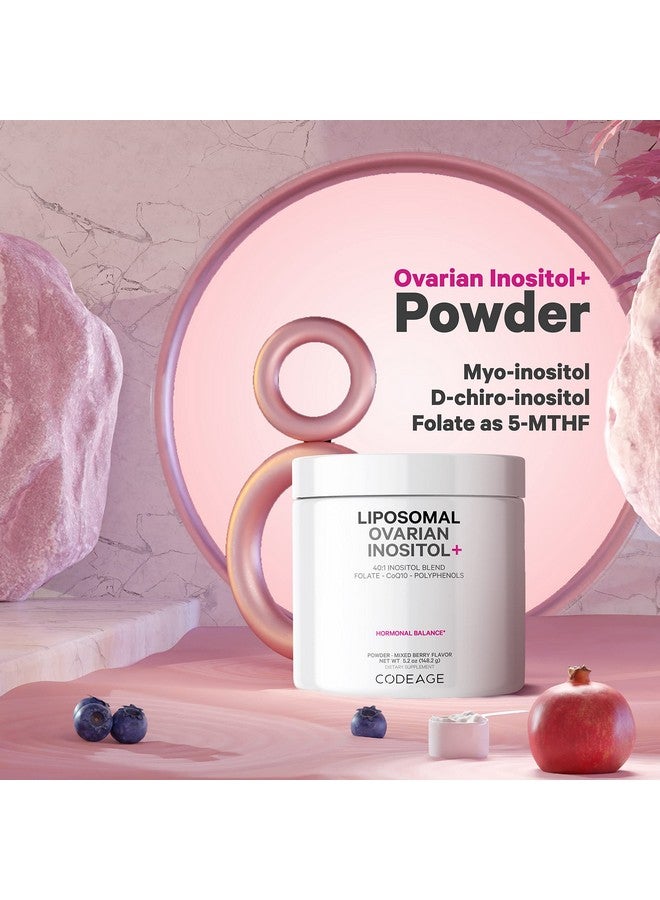 Codeage Liposomal Ovarian Inositol Powder Supplement Myoinositol Dchiroinositol Folate  Coq10 Phytosome 2Month Supply 40:1 Women Hormonal Balance  Fertility Support Blend Nongmo 52Oz - Image 3