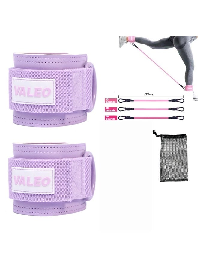 Valeo Fitness Ankle Cuffs with Adjustable Resistance Bands Set Comfortable Design for Effective Leg and Glute Strengthening Workouts - Image 1