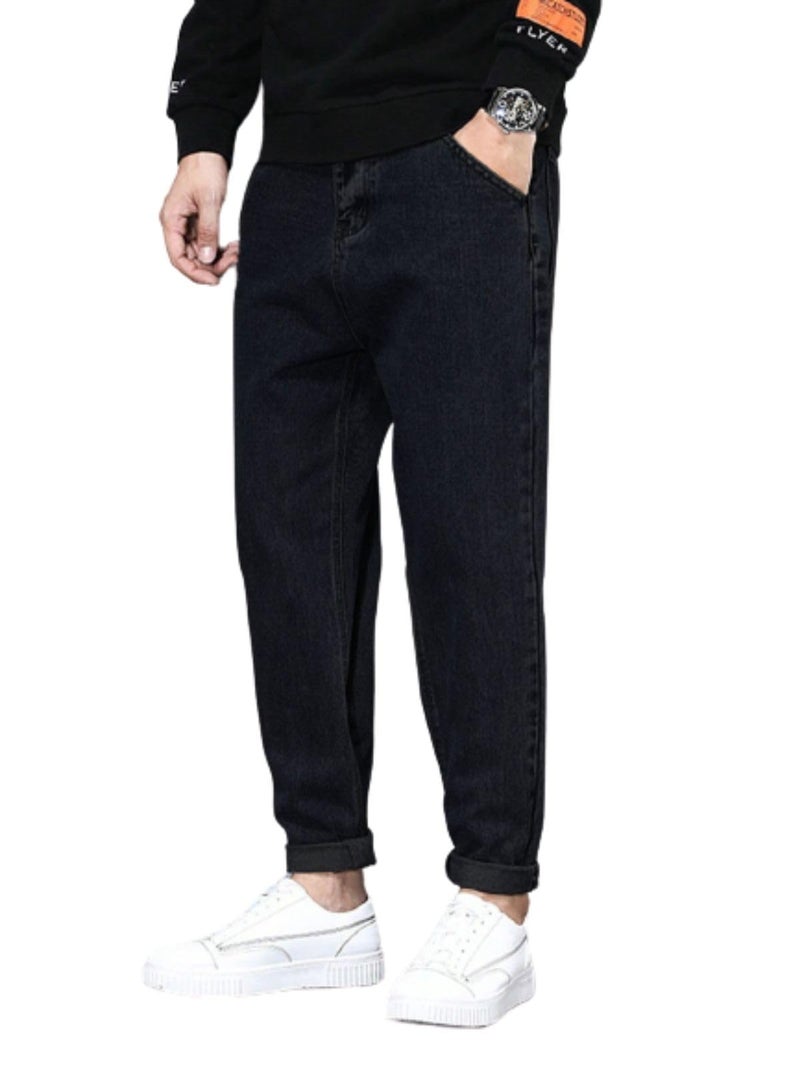 Ben Martin Men's Tapered Fit Jeans || Carrot Fit Jean's for Men || Relax Fit Denim for Man || High Rise Stretchable Casual Jean:s || Narrow Bottom Jean s for Men:s || Black Jeans for Men-s, 30 - Image 1