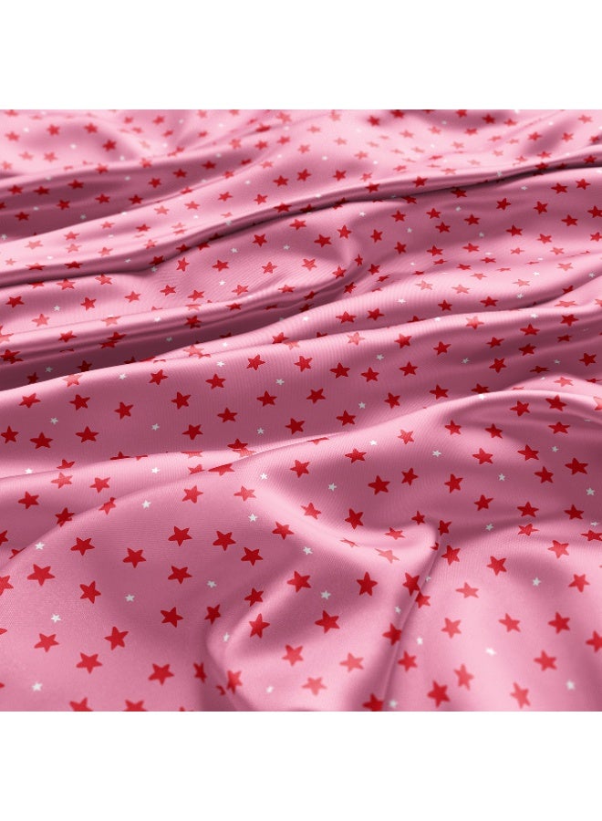 Vellato Al Lail Aramny Silk Fabric By The Yard Pink Red Stars Jalabiya Makhweer Dressmaking 58 Inches Width - Image 3