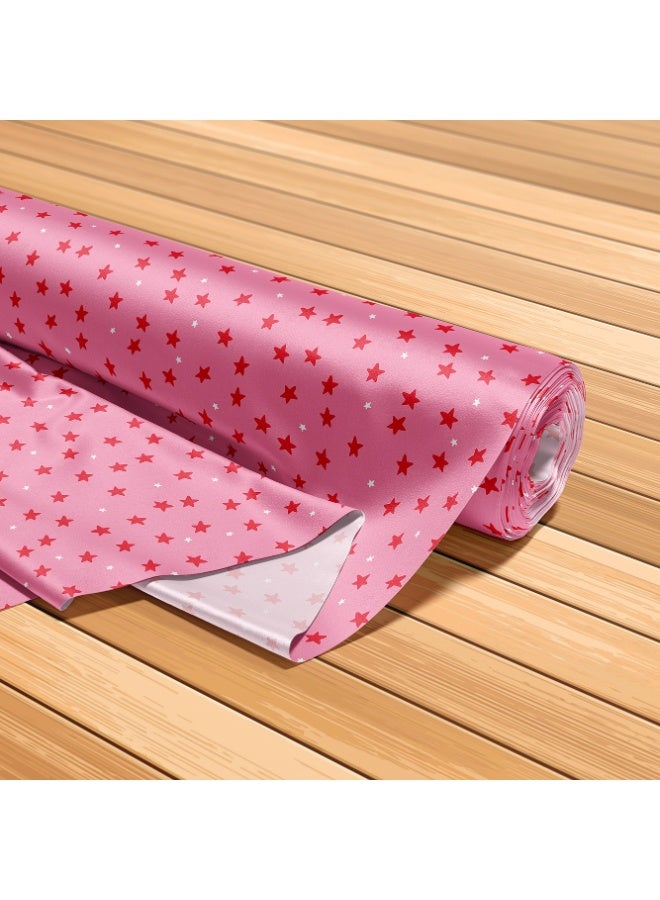 Vellato Al Lail Aramny Silk Fabric By The Yard Pink Red Stars Jalabiya Makhweer Dressmaking 58 Inches Width - Image 5