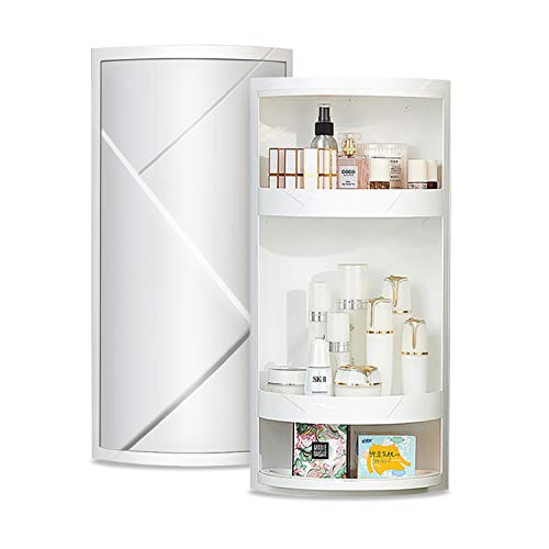 Primo Supply Bathroom Storage Corner Vanity Cabinet 24x875x875 Space Saver Rotating Organizer  2Tiered Storage Cabinet Countertop Storage or Wall Shelf  White Corner Shelf  Hidden Storage Rack 