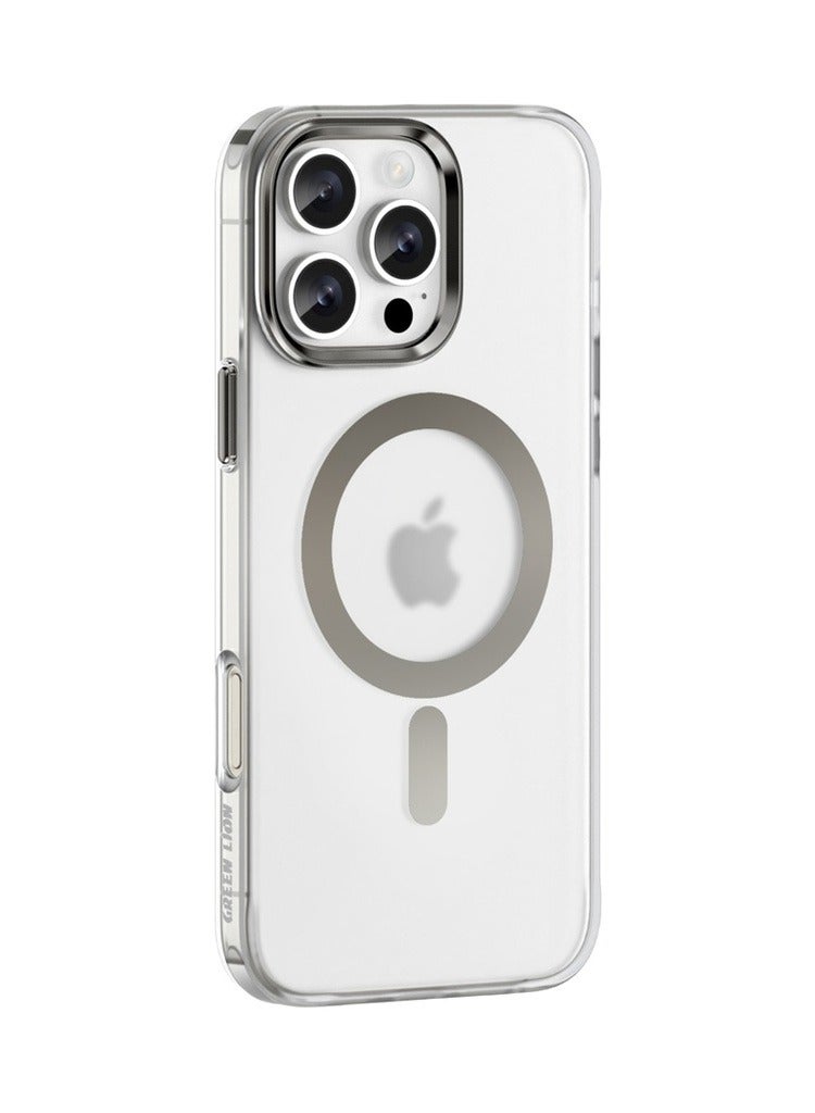 GREEN LION Matte MagSafe Case for iPhone 16 Pro / Anti Fingerprint / Anti Scratch / Anti Yellowing / Daily Protection / Precise Cutouts / HD Clarity / MagSafe Compatible/ Camera Protection / Drop Protection / Maximum Protection / Matte Shield / 360°Comprehensive Protection / Crystal Clear - Titanium - Image 1