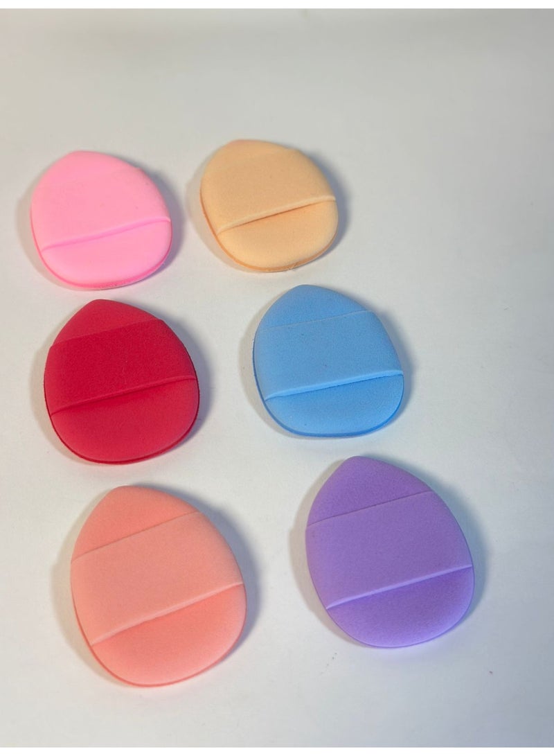 إسفنجة بودرة صغيرة لدمج مكياج الأصابع صغيرة وناعمة لمستحضرات التجميل وكريم الأساس وبي بي كريم والكريم والكونسيلر ، (لون عشوائي، 6 قطع) - Image 1