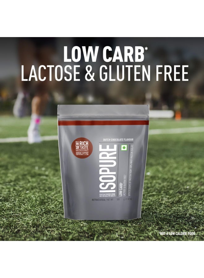 Isopure مسحوق بروتين مصل الحليب المعزول إيزوبور مع الفيتامينات لدعم المناعة والبيوتين - 500 جرام (شوكولاتة هولندية)، خالي من اللاكتوز، خالي من الغلوتين، بروتين نباتي للرجال والنساء. - Image 3