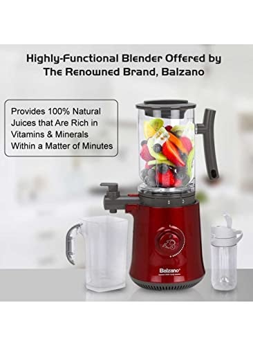 Balzano Yoga Blender/Smoothie Maker/Juicer/Soup Maker with Auto Seed Separation and Immunity Booster - Metalic Red, Compact - Image 3