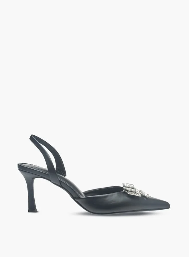 سيليست حذاء نسائي بكعب ستيليتو وشريط خلفي مزين بفيونكة