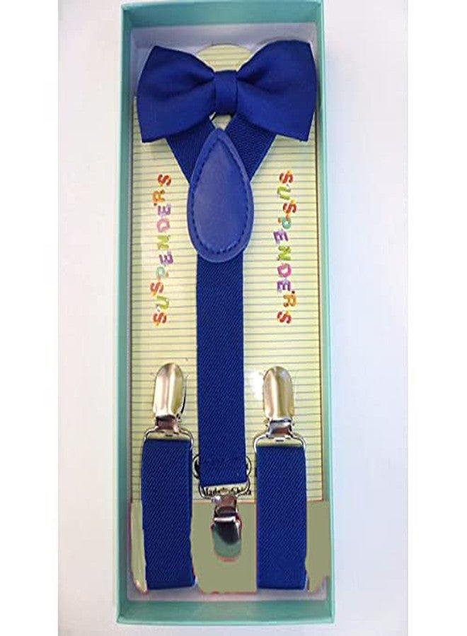 CLOTHERA Suspender and Bow Tie Set for 1 to 4 yrs Kids (Royal Blue, Satin) - Image 2